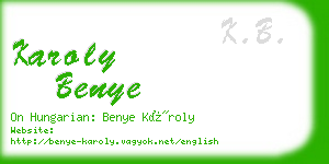 karoly benye business card